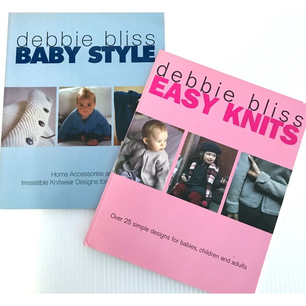 Debbie Bliss Knitting Pattern Book Lot of 2 Bundle Easy Knits Baby's Style 2000